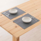 Pack 2 unidades mantel individual hidrófugo antimanchas Lino 100% Antracithe 45x35 cm