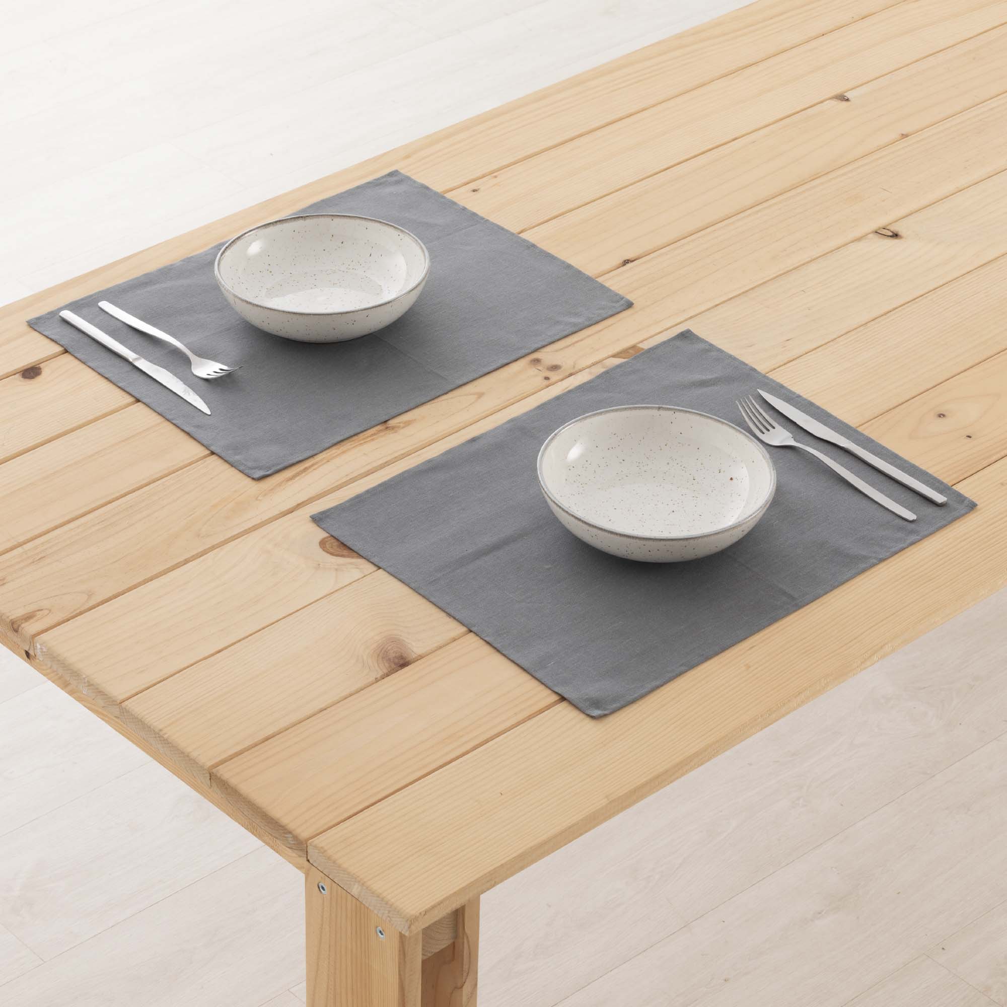 Pack 2 unidades mantel individual hidrófugo antimanchas Lino 100% Antracithe 45x35 cm