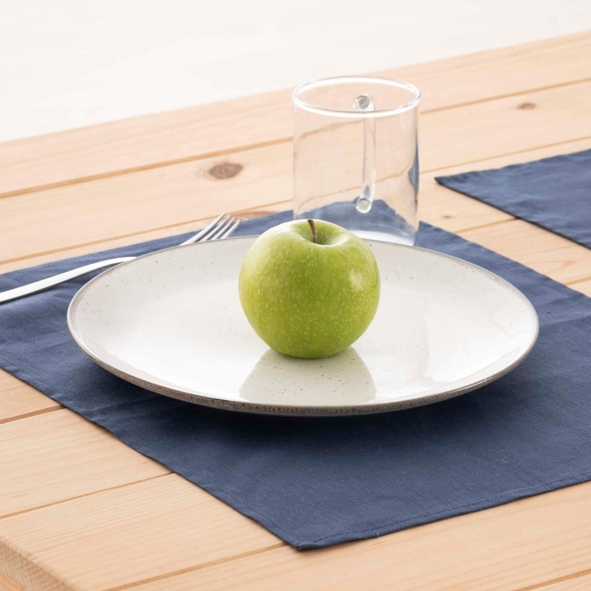 Pack 2 unidades mantel individual hidrófugo antimanchas Lino 100% Night Blue 45x35 cm