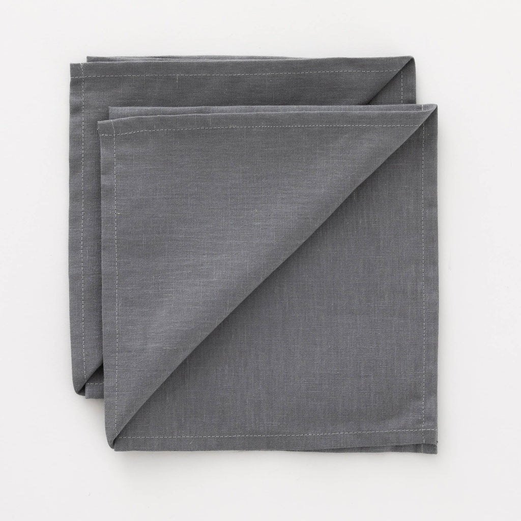 Pack 2 unidades servilletas Lino 100% Antracithe 50x50 cm