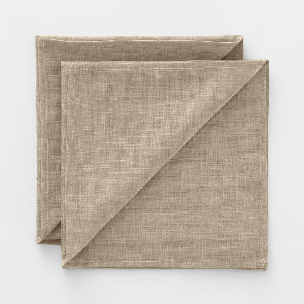 Pack 2 unidades servilletas Lino 100% Taupe 50x50 cm