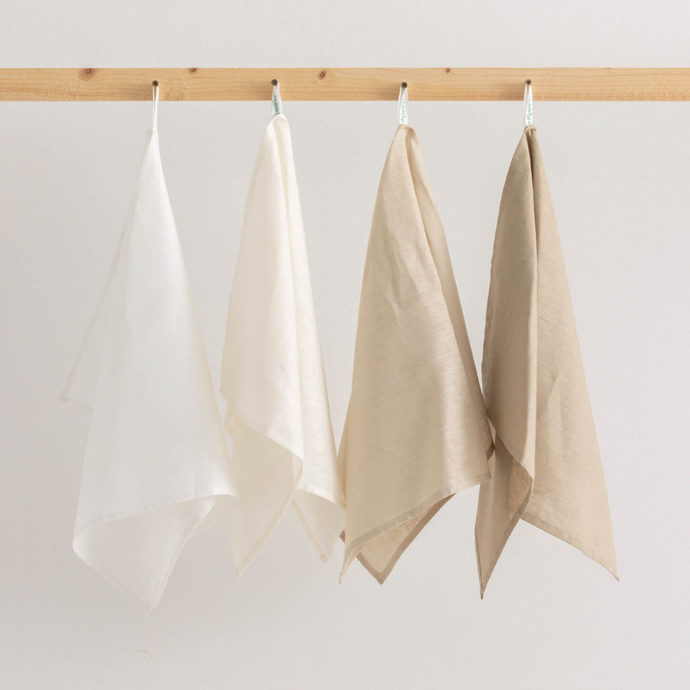 Pack 2 unidades paño de cocina lino 100% algodón Blanco 45x70 cm 3