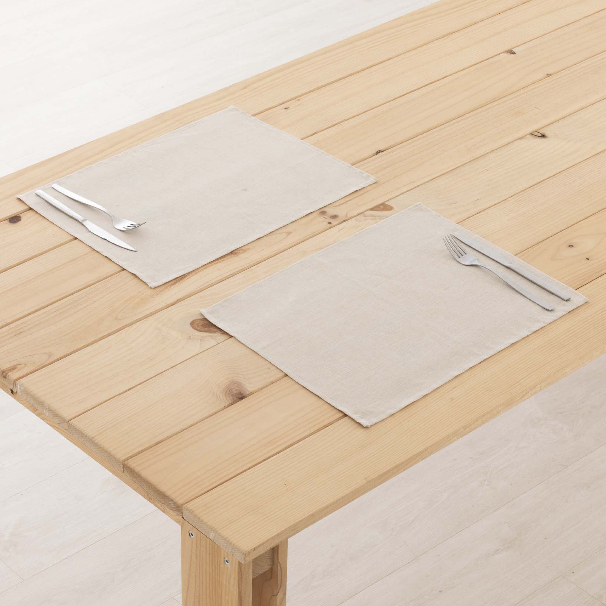 Pack 2 unidades mantel individual hidrófugo antimanchas Lino 100% Fresno 45x35 cm