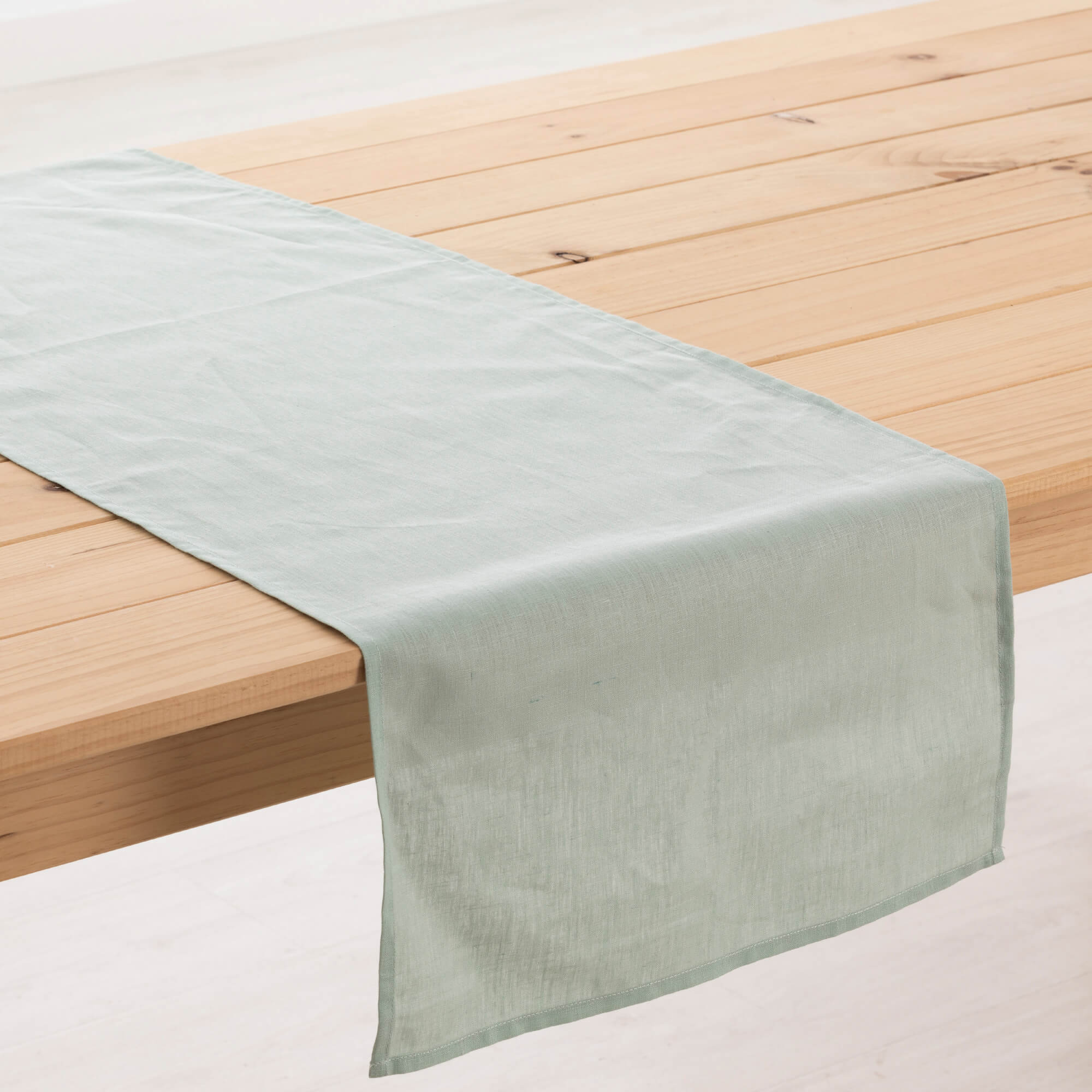 Camino de mesa lino 100% Aqua 45x140 cm