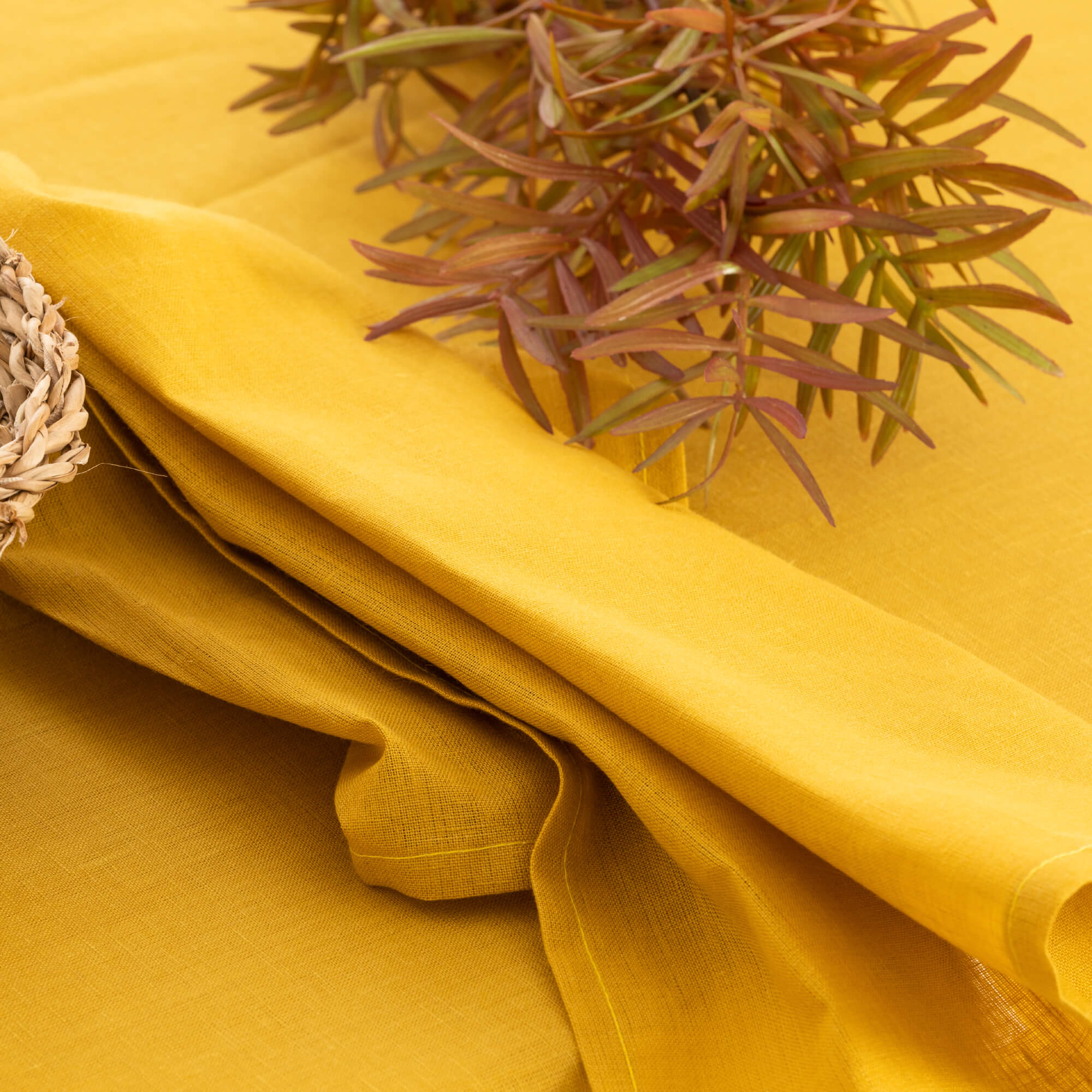 Pack 2 unidades paño de cocina lino 100% Mustard 45x70 cm