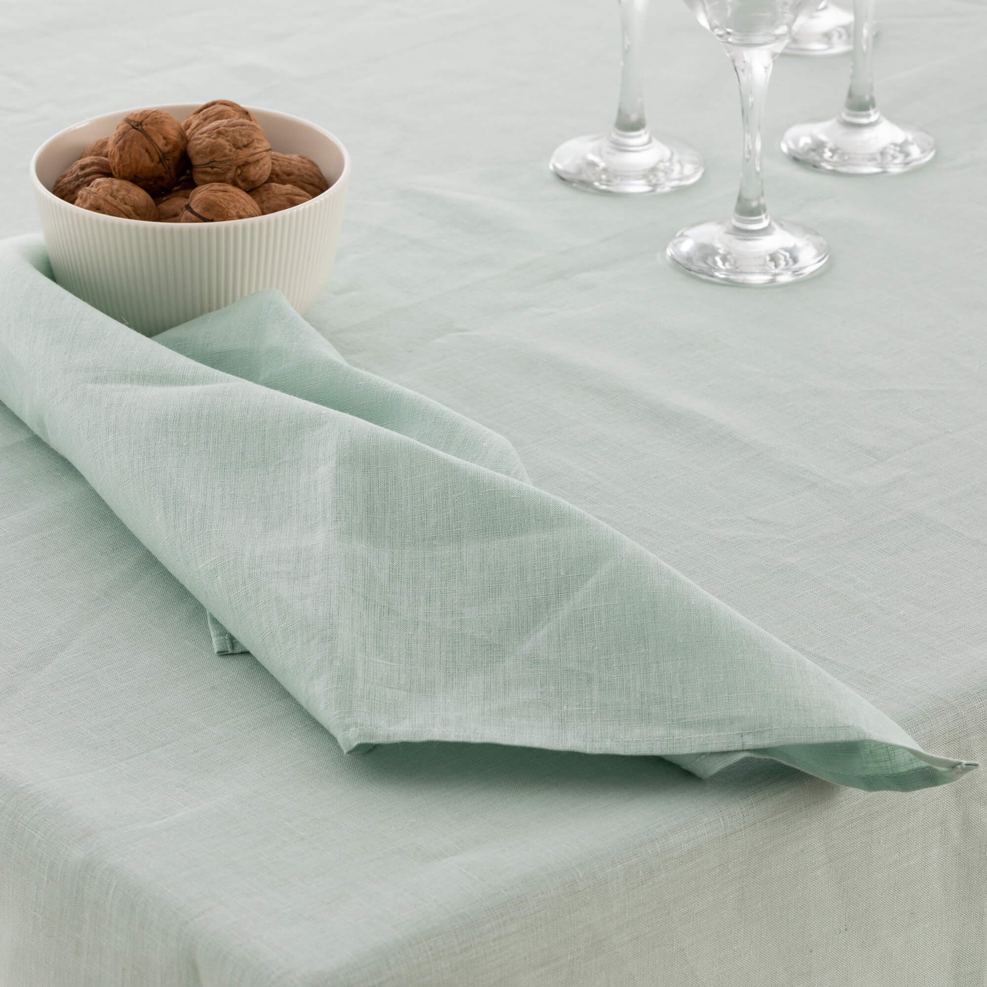 Pack 2 unidades servilletas Lino 100% Aqua 50x50 cm
