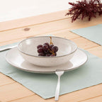 Pack 2 unidades mantel individual hidrófugo antimanchas Lino 100% Aqua 45x35 cm