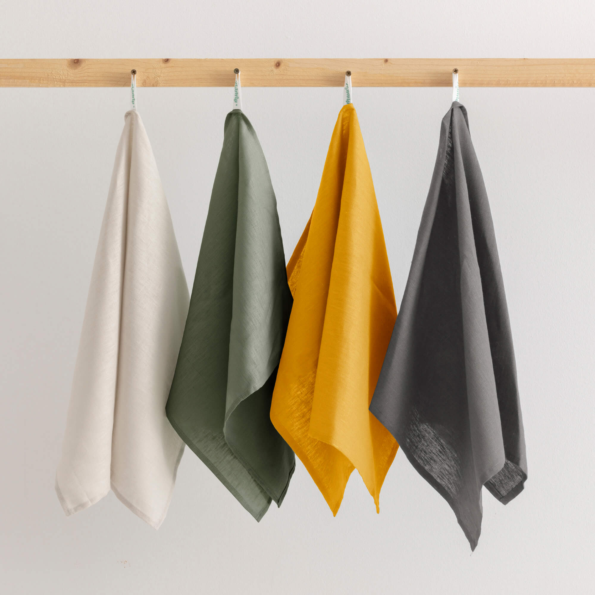 Pack 2 unidades paño de cocina lino 100% Mustard 45x70 cm