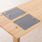 Pack 2 unidades mantel individual hidrófugo antimanchas Lino 100% Antracithe 45x35 cm