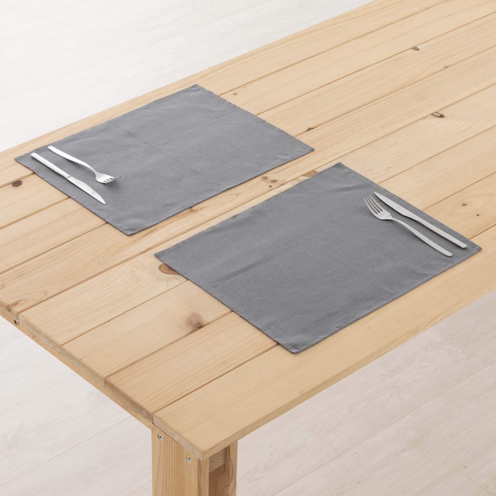 Pack 2 unidades mantel individual hidrófugo antimanchas Lino 100% Antracithe 45x35 cm