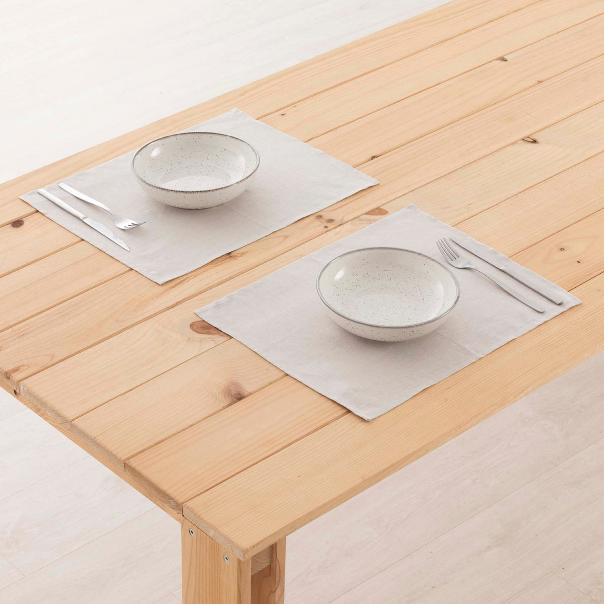 Pack 2 unidades mantel individual hidrófugo antimanchas Lino 100% Light Grey 45x35 cm 2