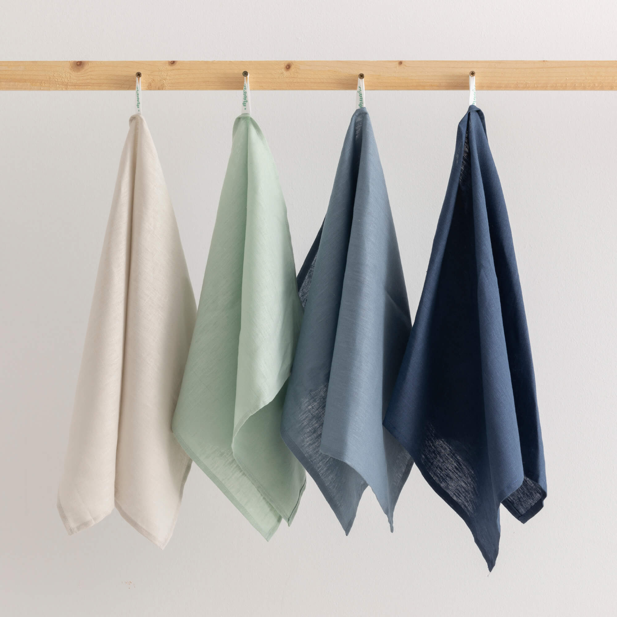 Pack 2 unidades paño de cocina lino 100% Aqua 45x70 cm