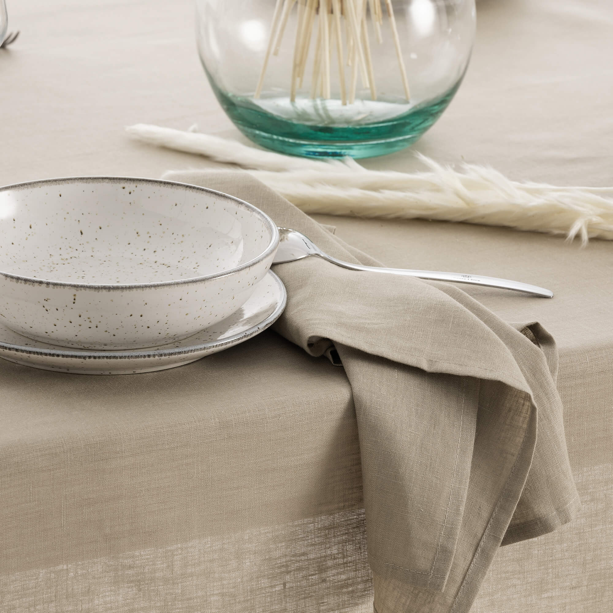 Pack 2 unidades servilletas Lino 100% Taupe 50x50 cm
