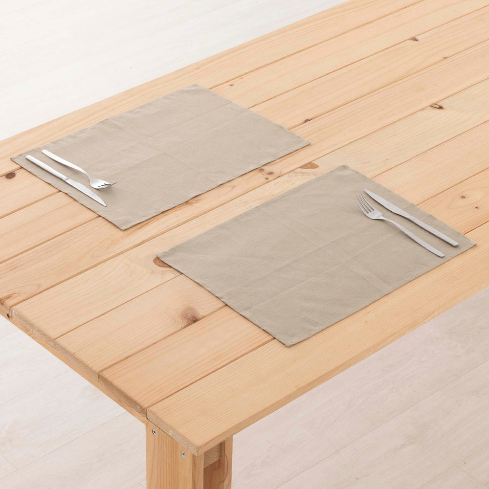 Pack 2 unidades mantel individual hidrófugo antimanchas Lino 100% Taupe 45x35 cm 0