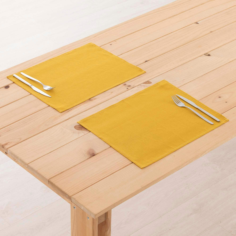 Pack 2 unidades mantel individual hidrófugo antimanchas Lino 100% Mustard 45x35 cm 0