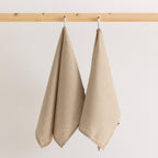 Pack 2 unidades paño de cocina lino 100% Taupe 45x70 cm