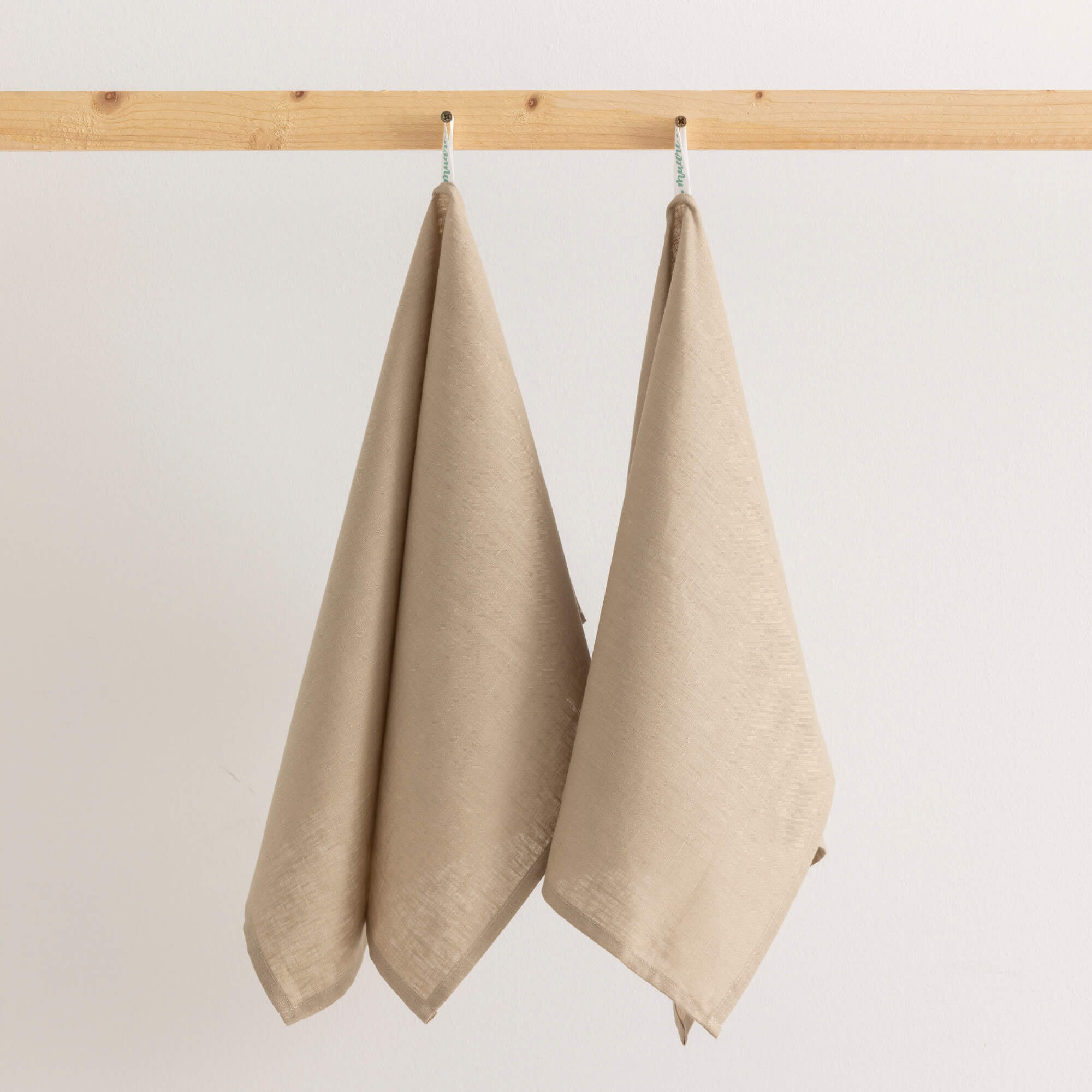Pack 2 unidades paño de cocina lino 100% Taupe 45x70 cm