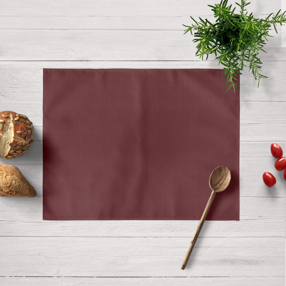 Pack 2 unidades mantel individual hidrófugo antimanchas Lino 100% Burdeos 45x35 cm 0
