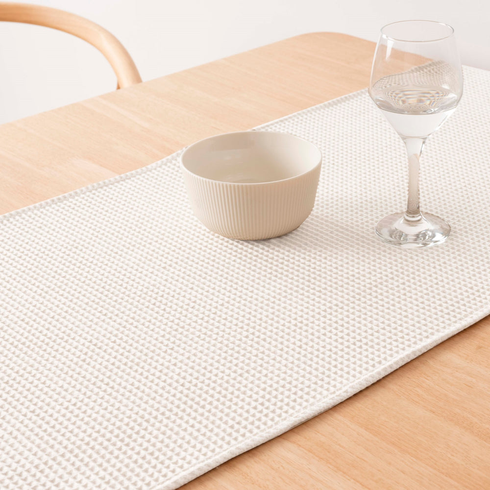 Chemin de Table Gaufré Naturel 45x140 cm