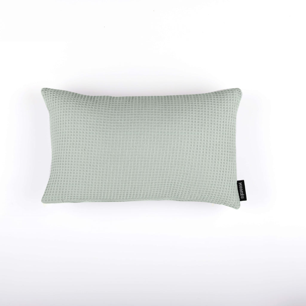 Funda de cojín Waffle Verde Agua 30x50 cm