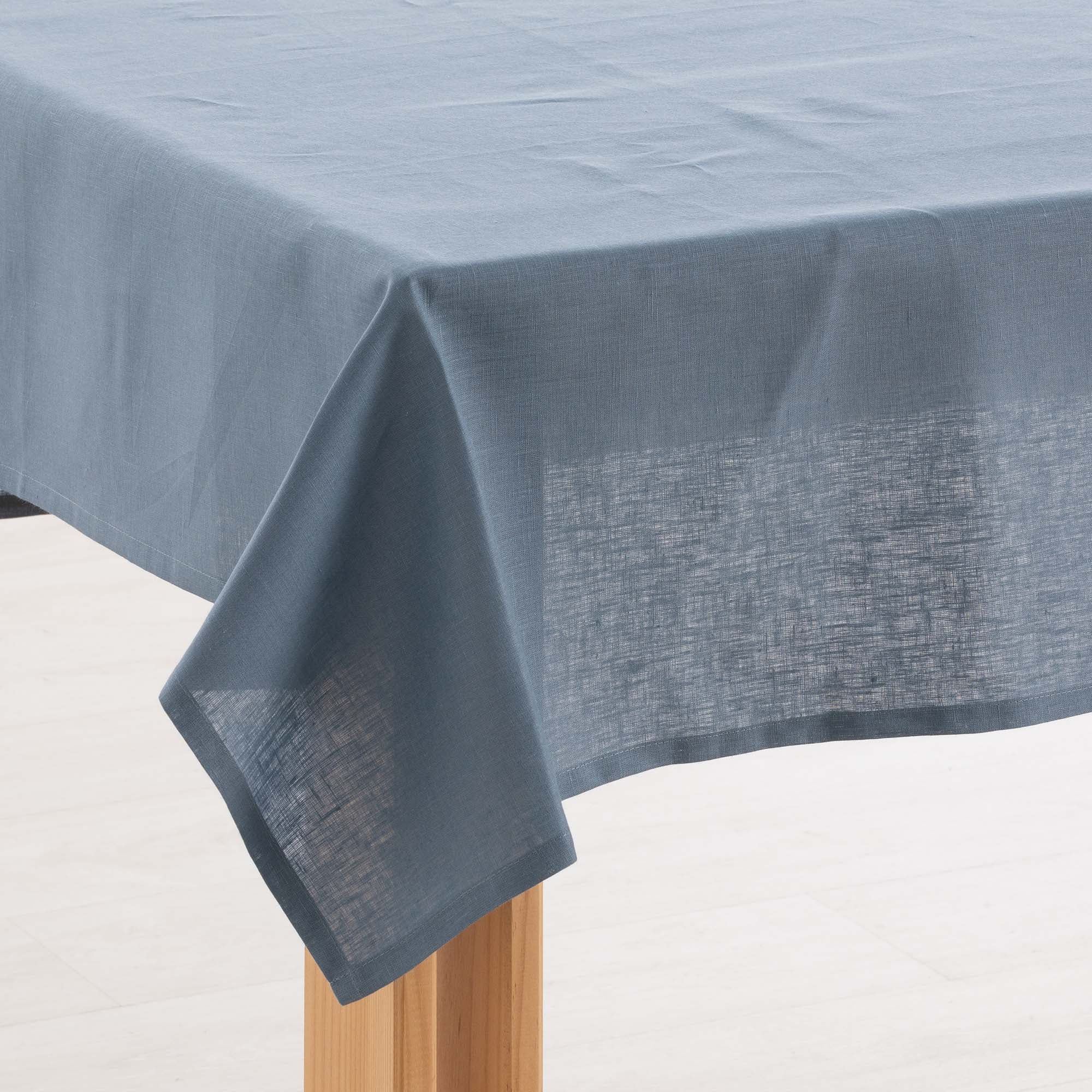 Mantel hidrofugo antimanchas Lino 100% Denim Blue